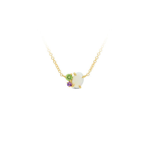 9ct Crystal Opal, Ameth 7 Peridot Pendan