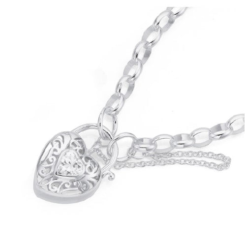 Sterling silver padlock bracelet
