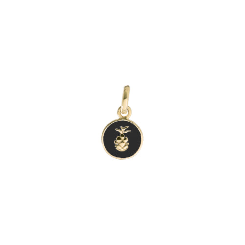 Pineapple Black Enamel Charm