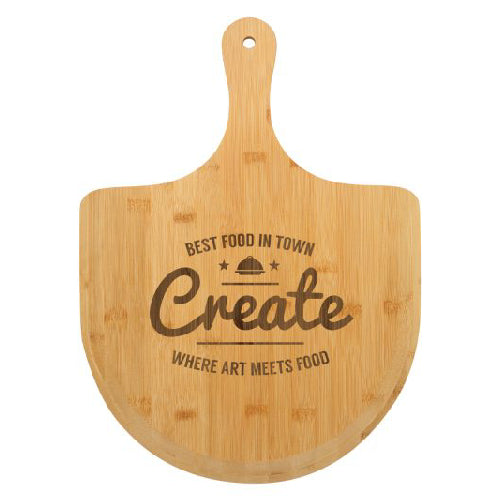 Bamboo engraved pizza board