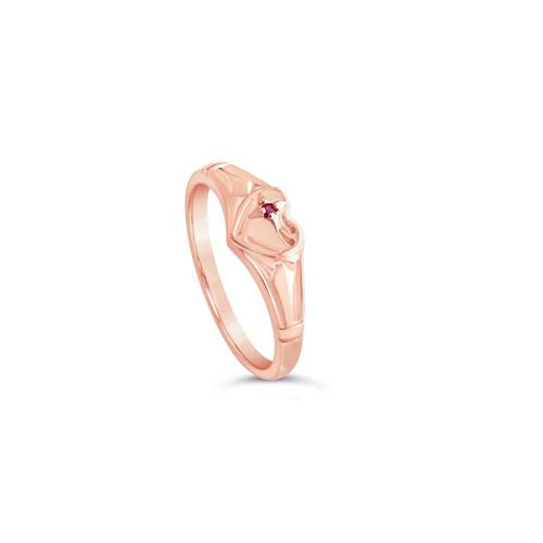 Sterling silver rose plated signet ring