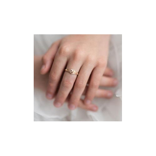 Sterling silver rose plated signet ring