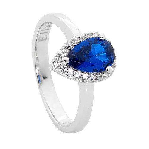 Sterling silver blue cz ring