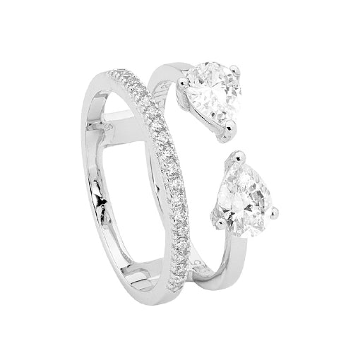 Sterling silver cubic zirconia ring