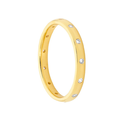 Sterling silver gold plated cz ring
