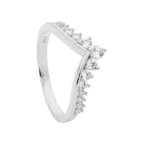 Sterling silver V ring