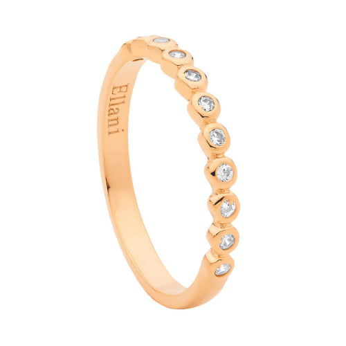 Sterling silver rose plated ring