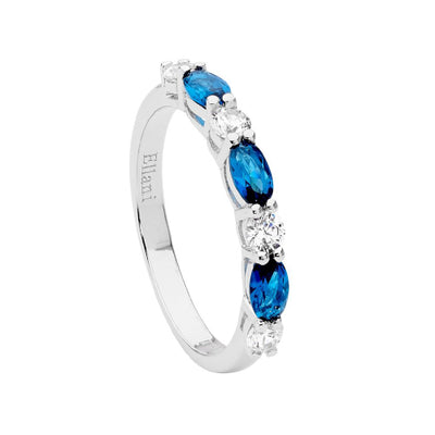Stelring silver blue CZ ring