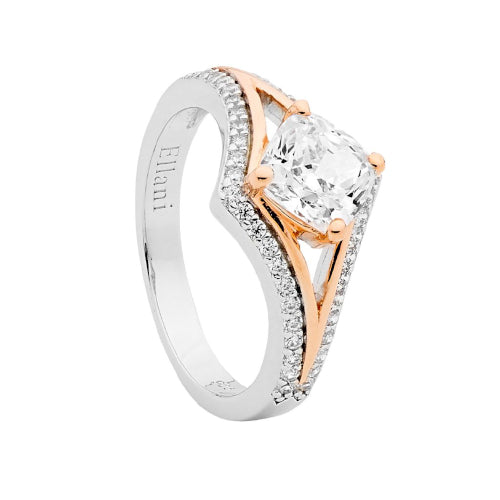 Sterling silver V shaped ring