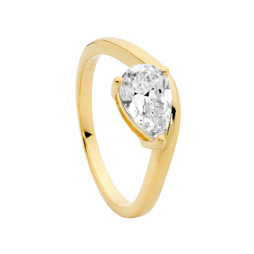 Cubic Zirconia Pear Ring