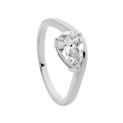 Pear Cubic Zirconia Ring