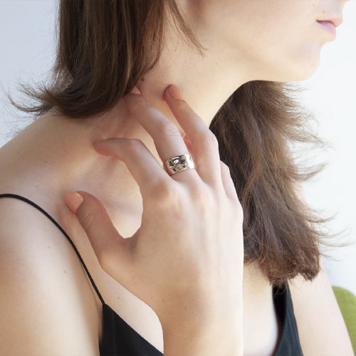 Sterling Silver Beaten Ring