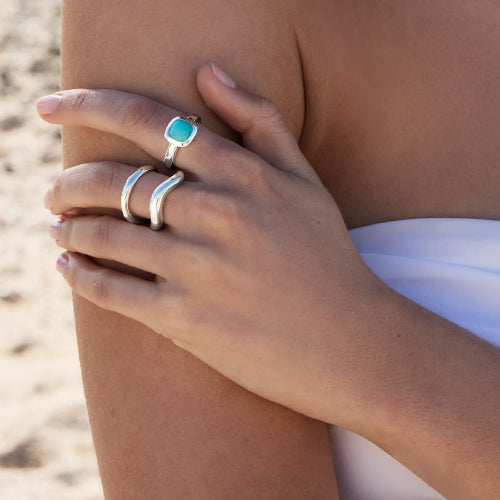 Amazonite silver ring