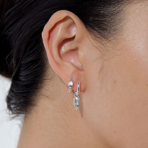 Raya White Topaz Huggie