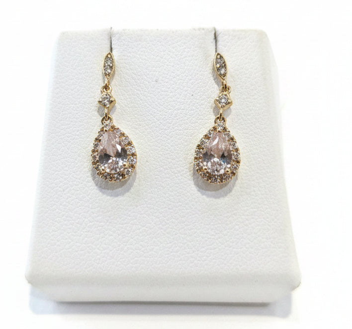9ct Morganite & Diamond earrings