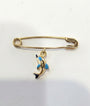 9ct dolphin charm brooch