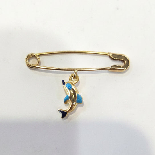 9ct dolphin charm brooch