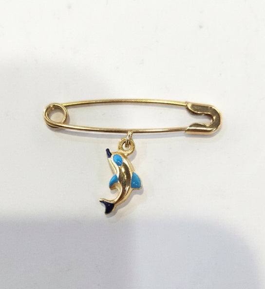 9ct dolphin charm brooch