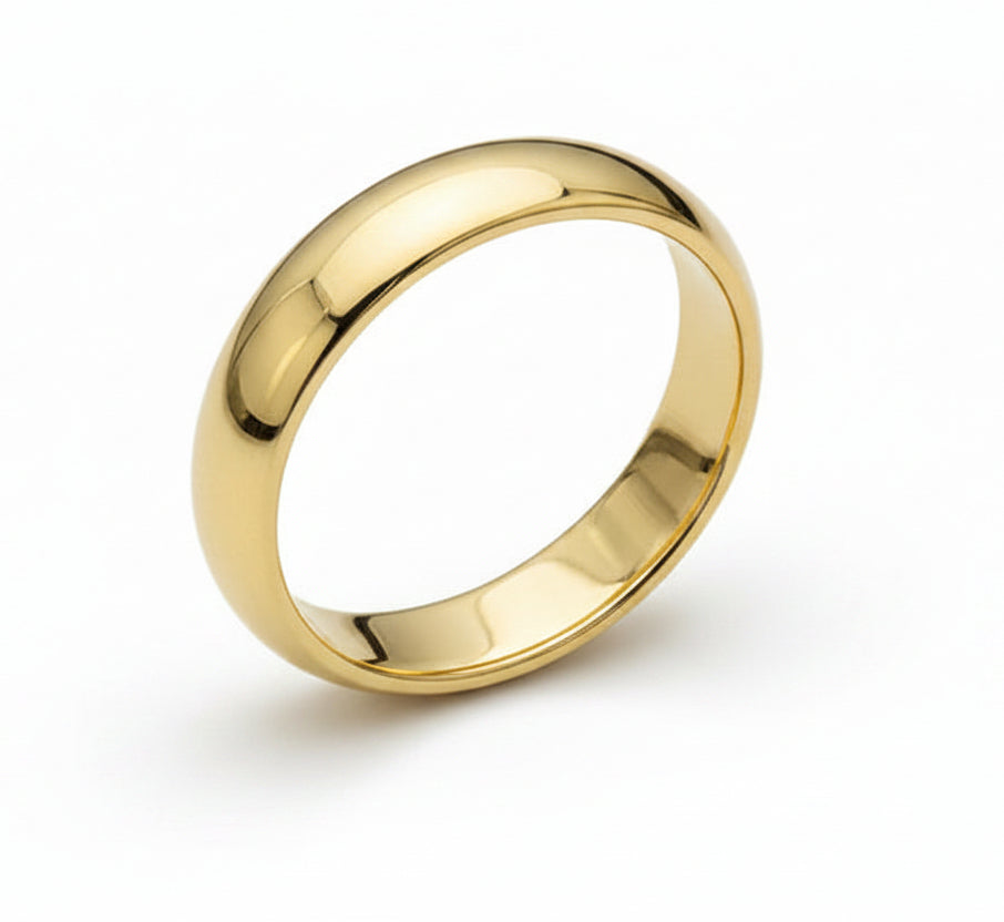 18ct Gold 4mm Barrel Shaped Wedder