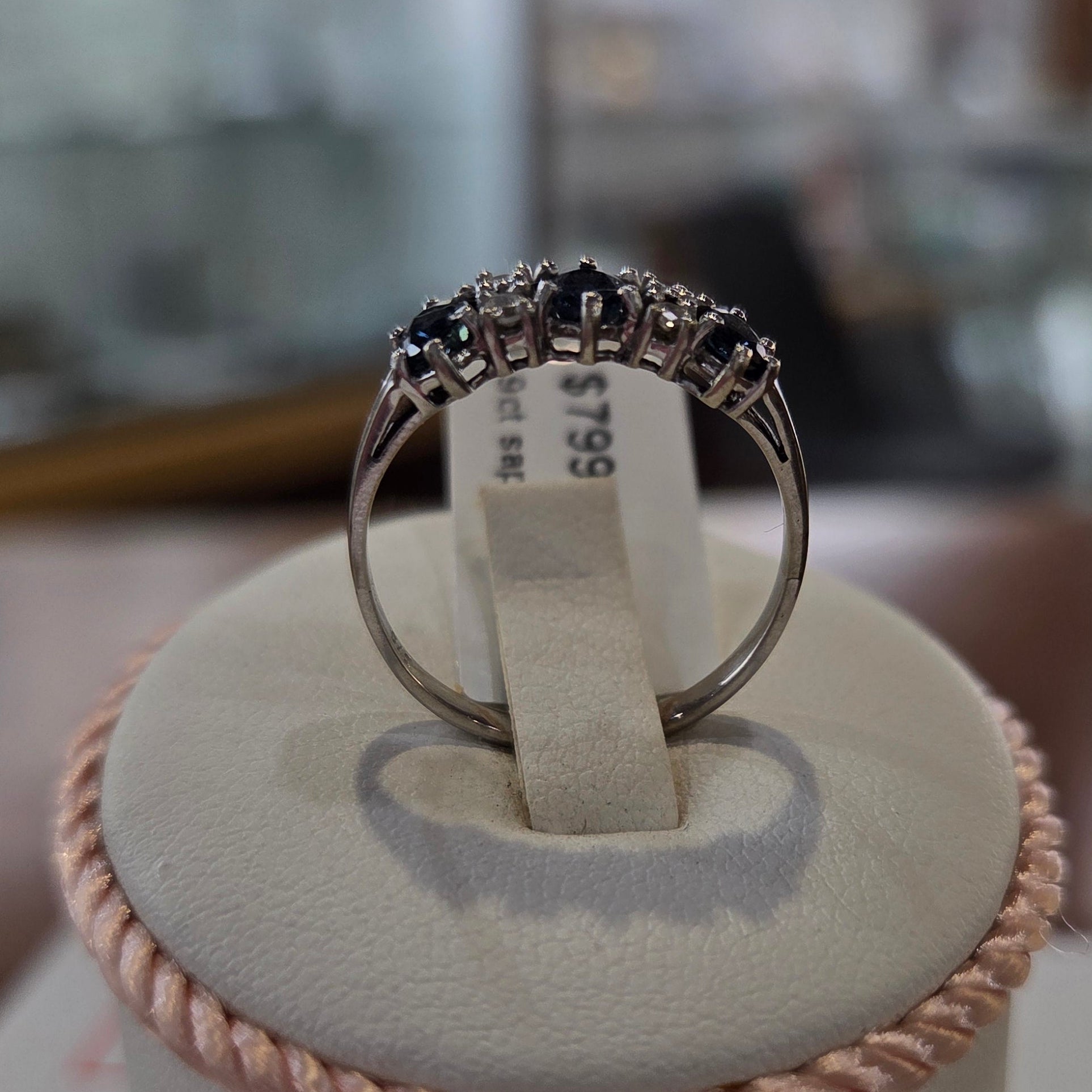 9ct sapphire & diamond ring