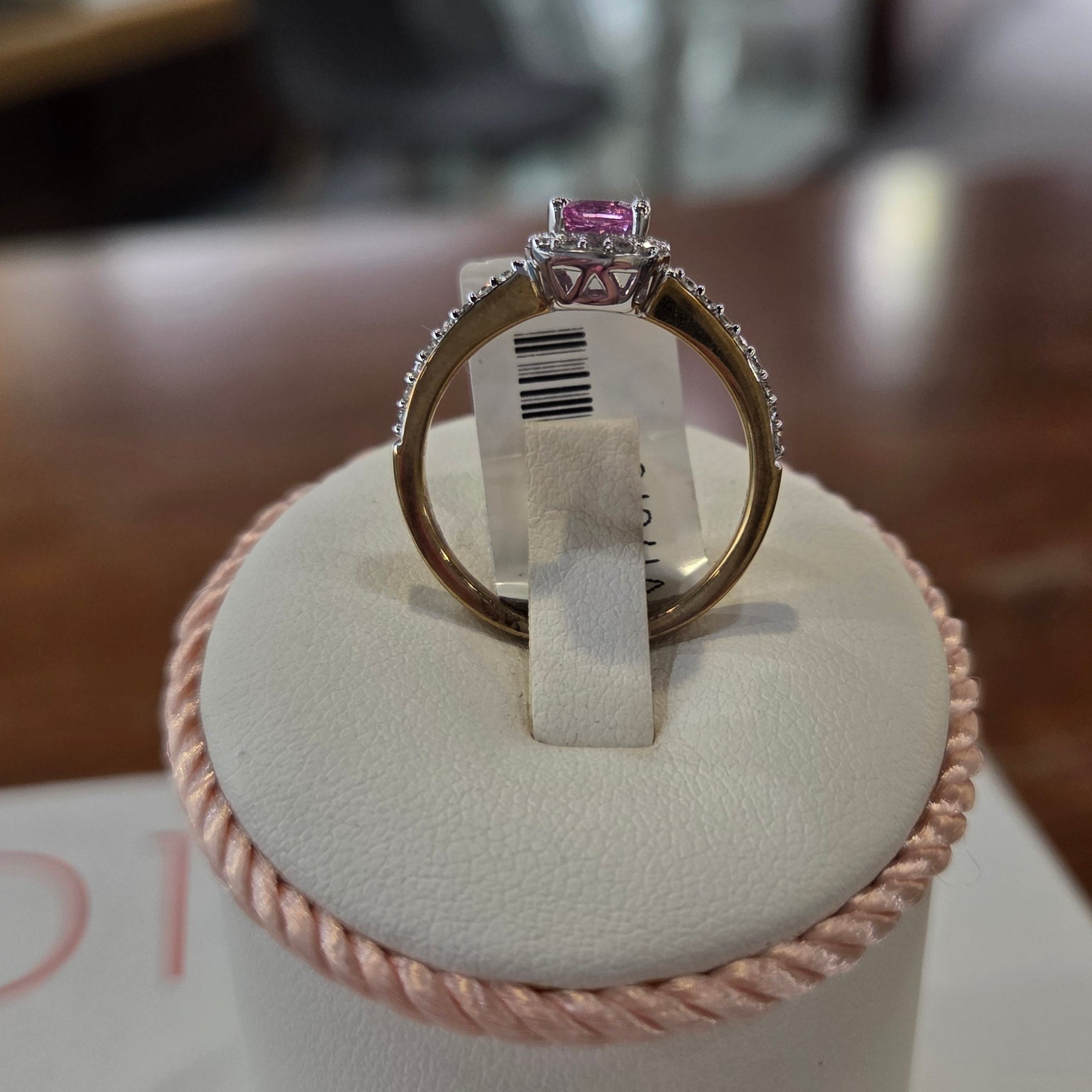 9ct Pink Sapphire & Diamond ring