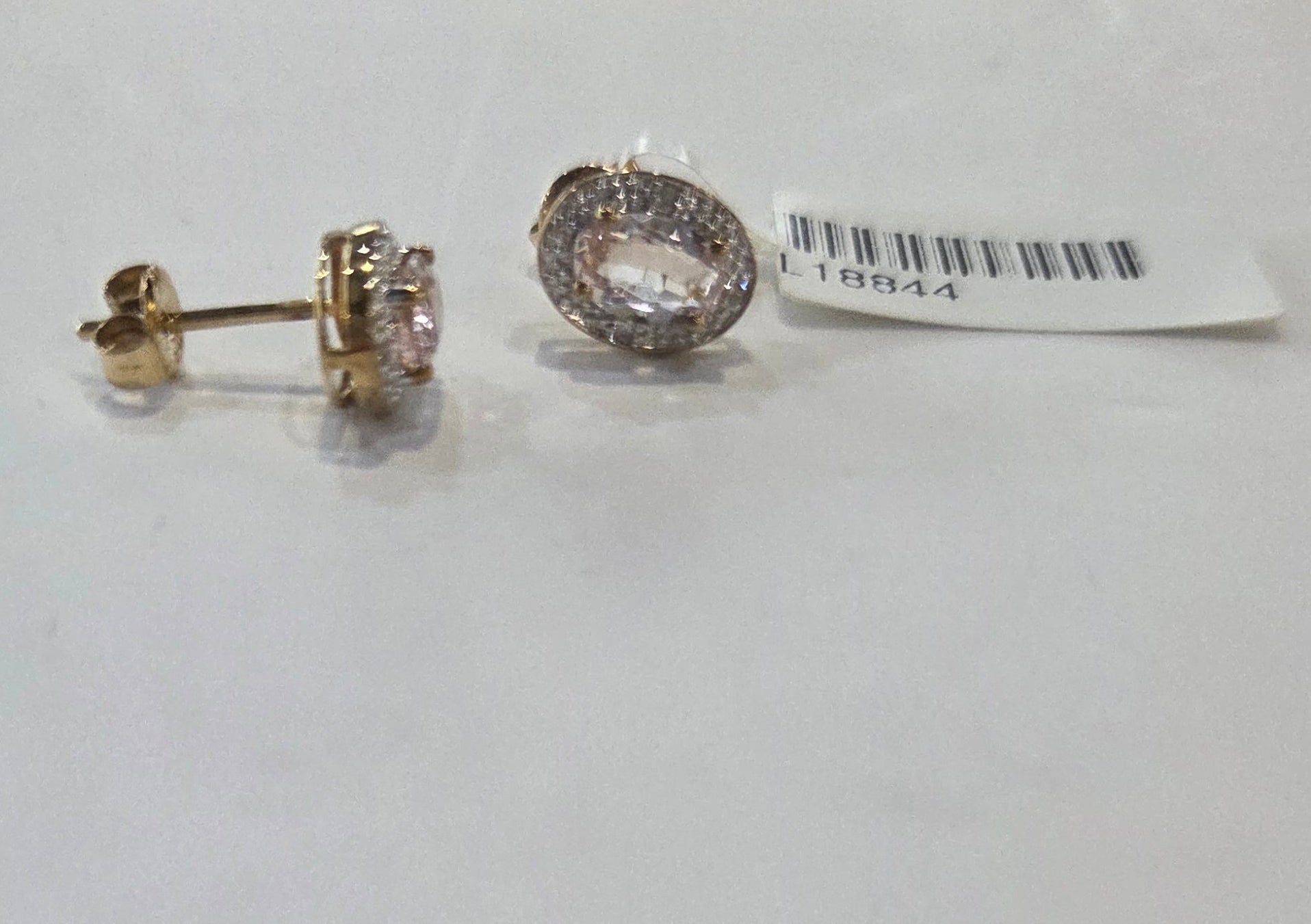 9ct Morganite & Diamond earrings