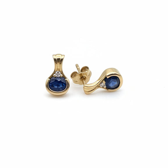 9ct Sapphire & Diamond earrings