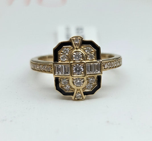 9ct Diamond art deco ring
