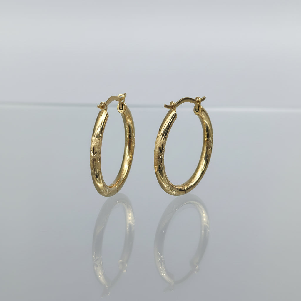 9ct Bonded Engraved Hoops