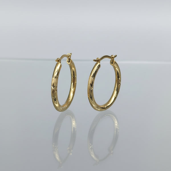 9ct Bonded Engraved Hoops