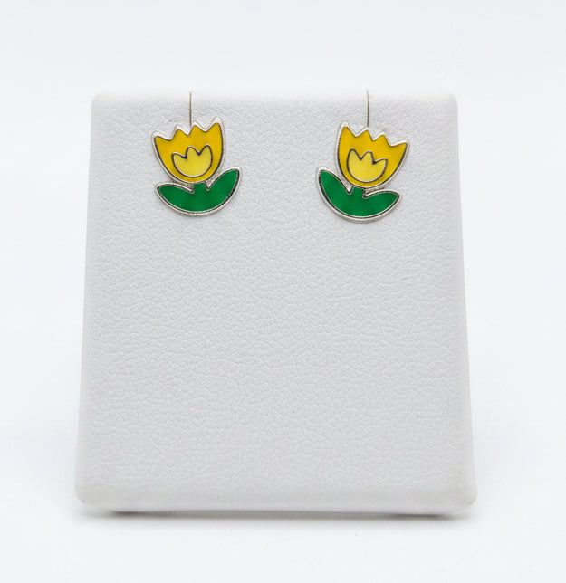 Sterling Silver Tulip Studs