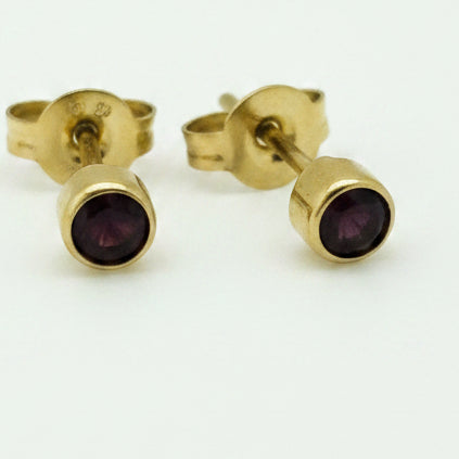 Garnet stud earrings