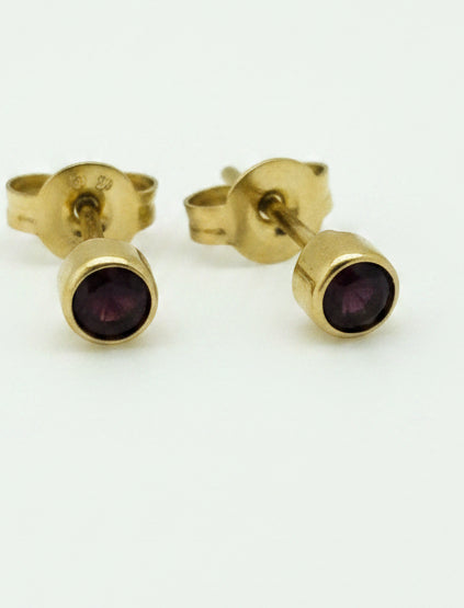 Garnet stud earrings