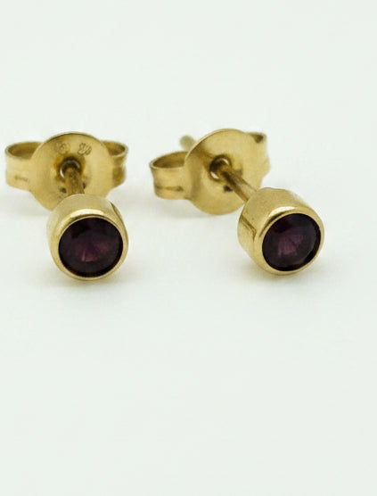 Garnet stud earrings