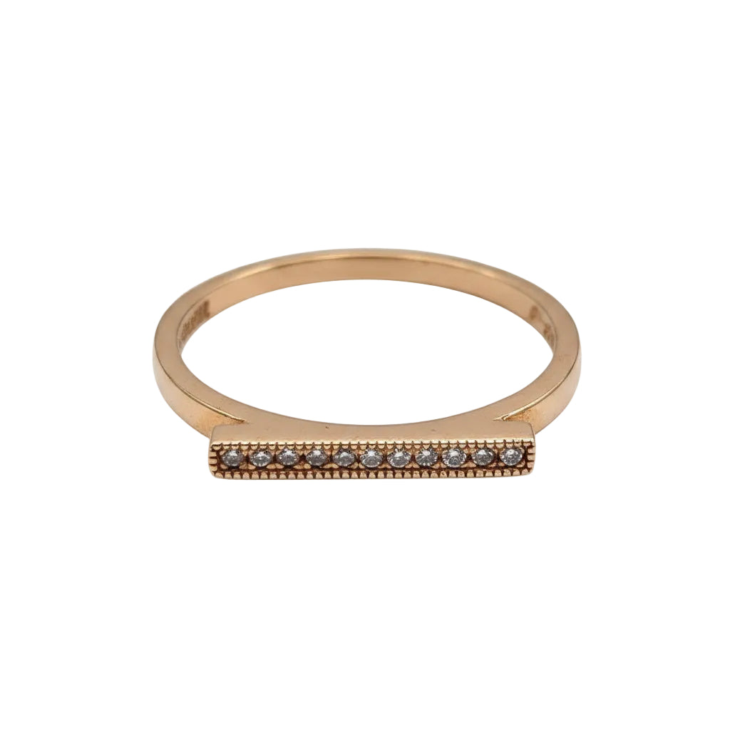 Rose gold plated bar ring