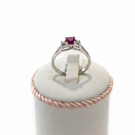 9ct white gold Ruby & Diamond ring