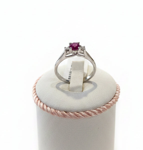 9ct white gold Ruby & Diamond ring