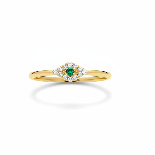 Gold plated evil eye ring