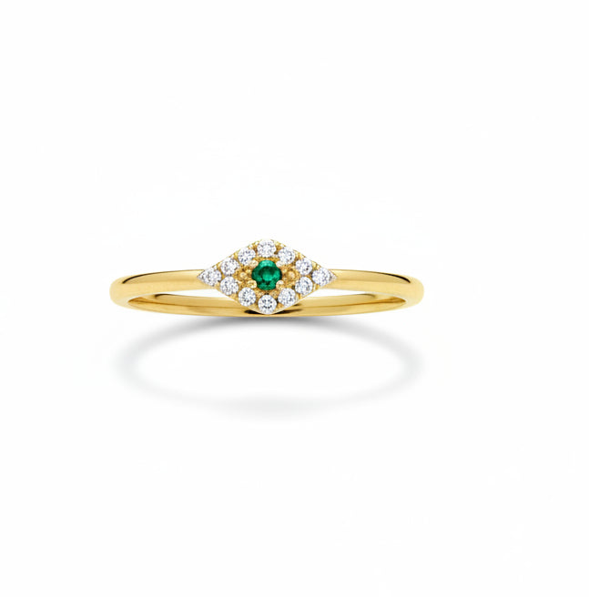 Gold plated evil eye ring