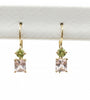 9ct Morganite & Peridot earrings
