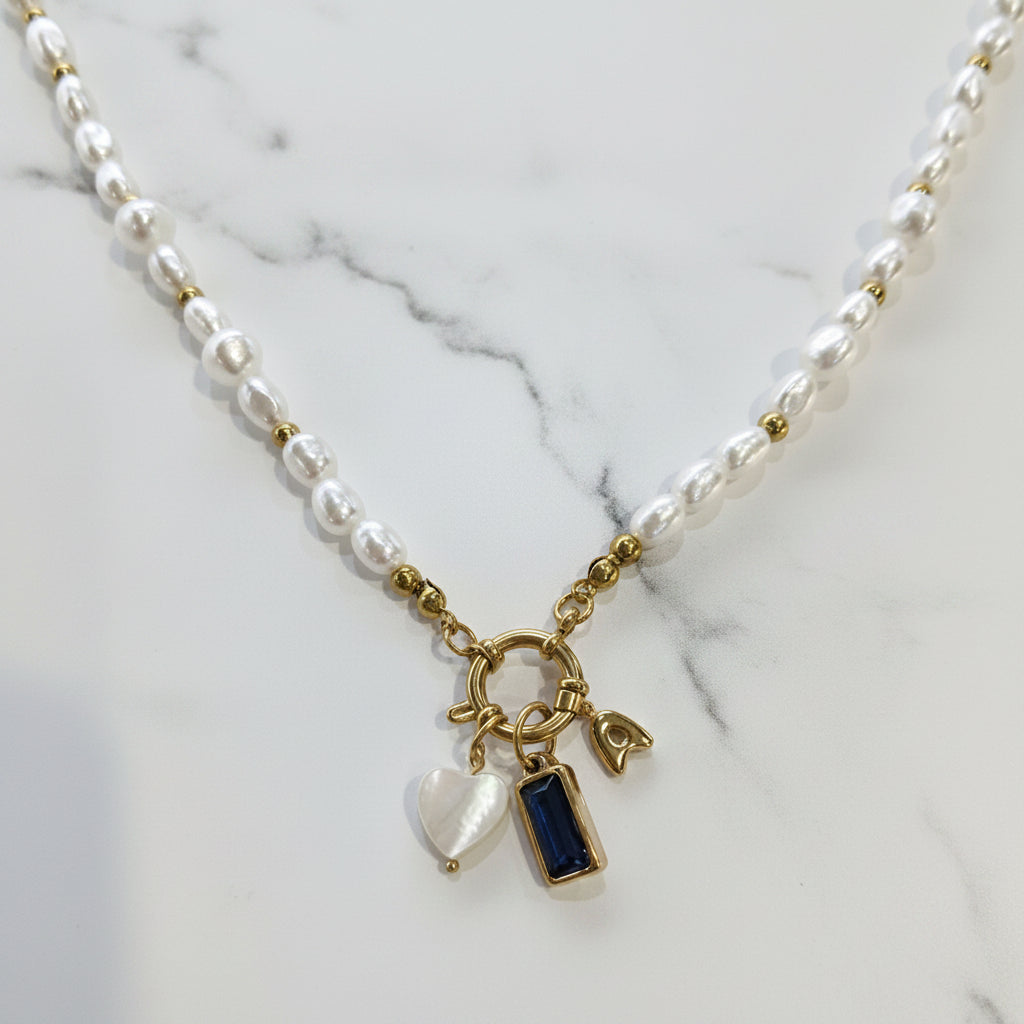 Charm Bar Pearl Chain