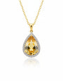 9ct gold Citrine & Diamond Pendant