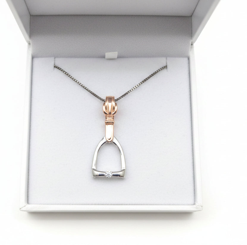 Sterling silver stirrup necklace