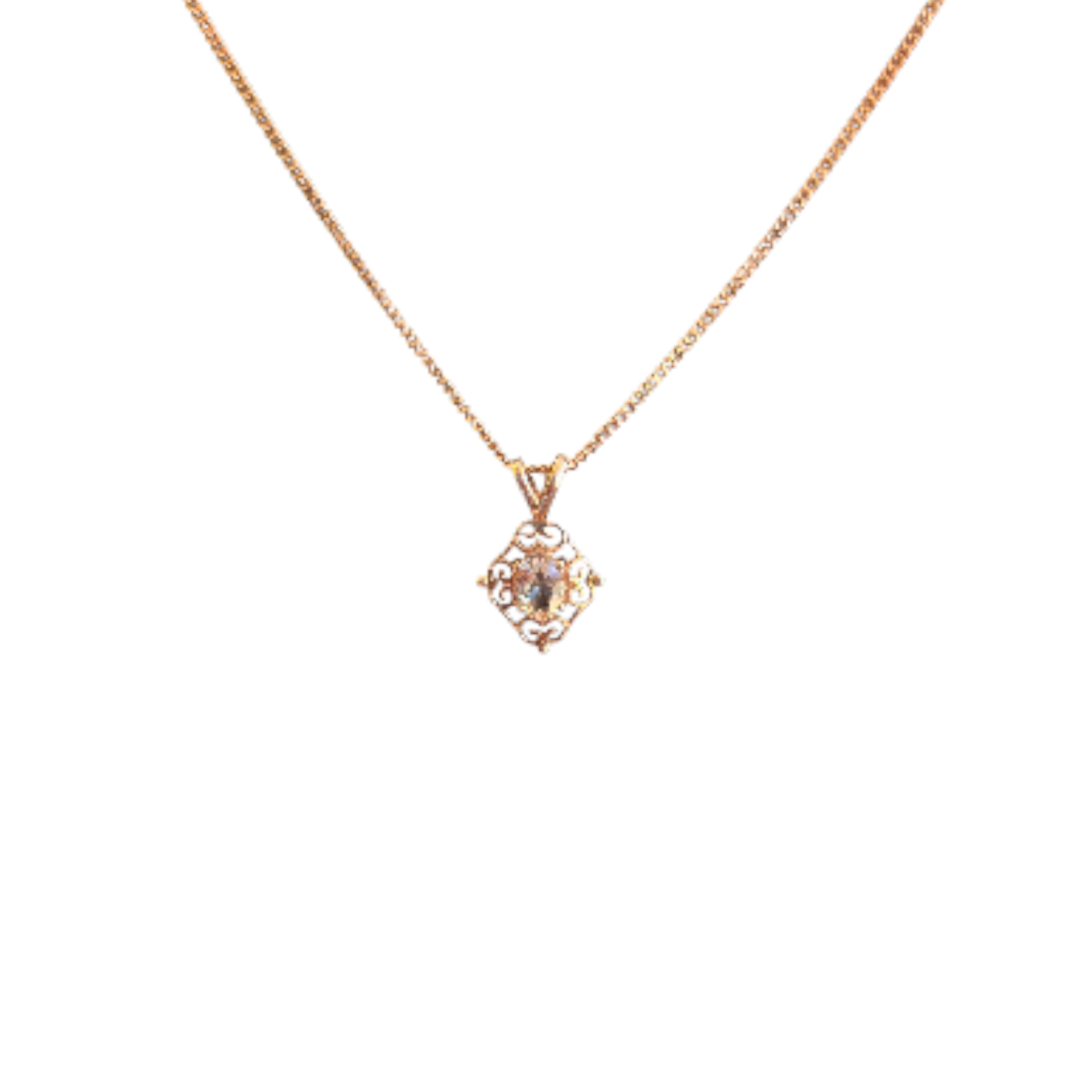 Morganite & rose gold pendant