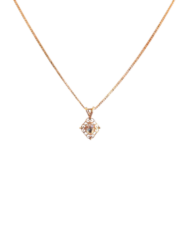 Morganite & rose gold pendant