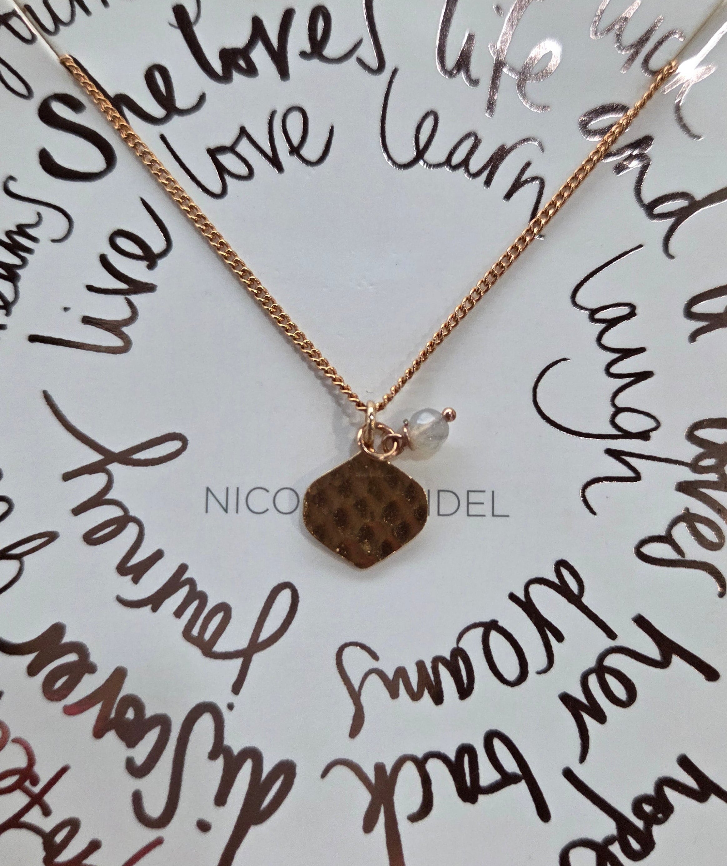 Nicole fendel rose gold necklace