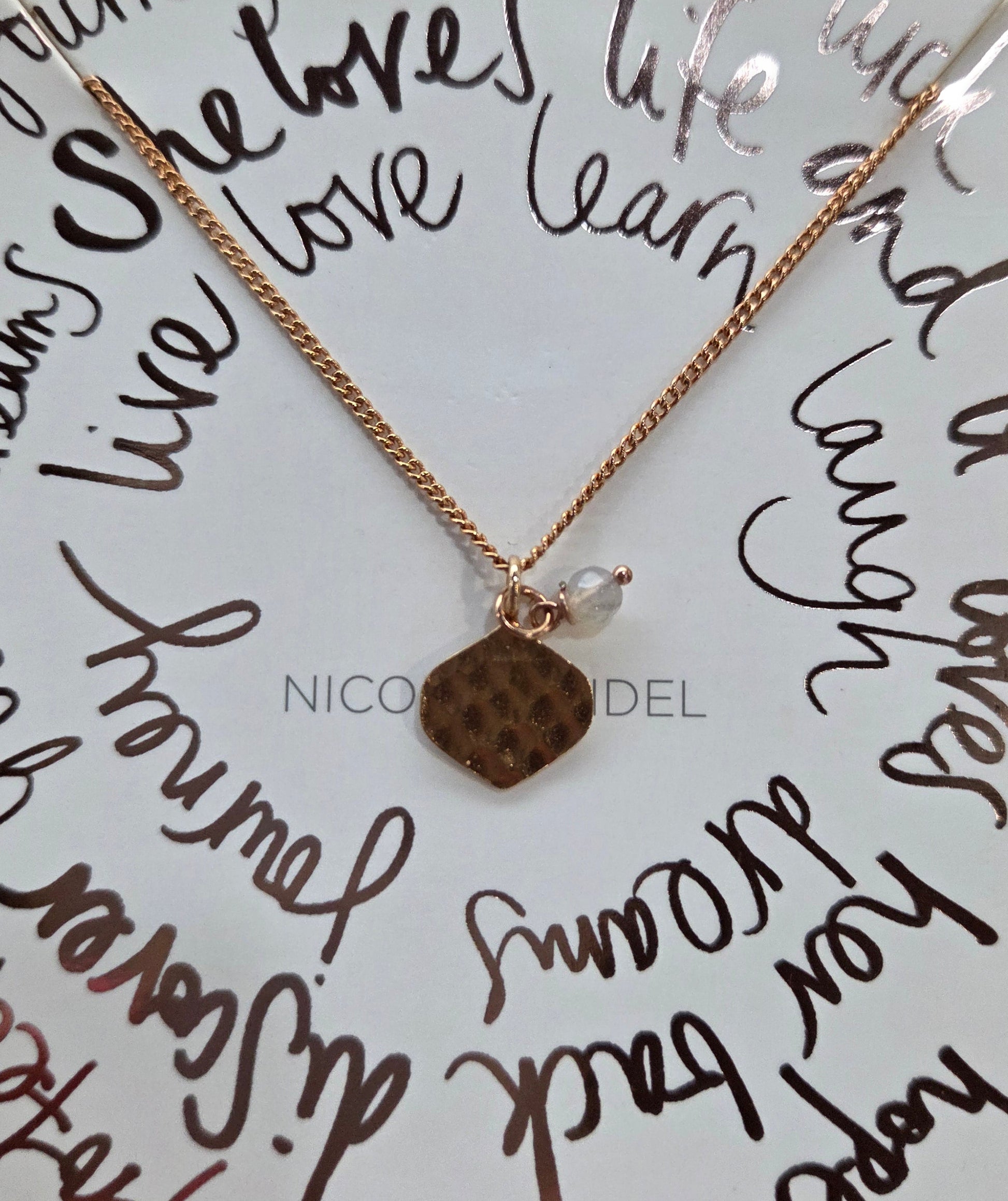 Nicole fendel rose gold necklace
