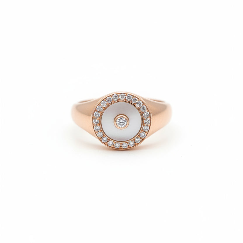 Mother of Pearl & CZ ring