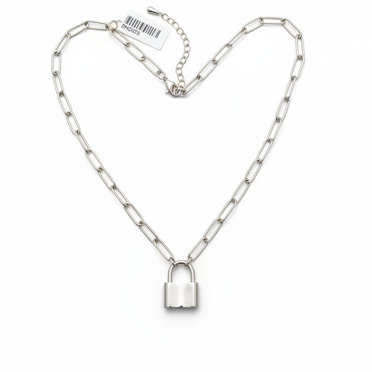 Sterling silver long link necklace