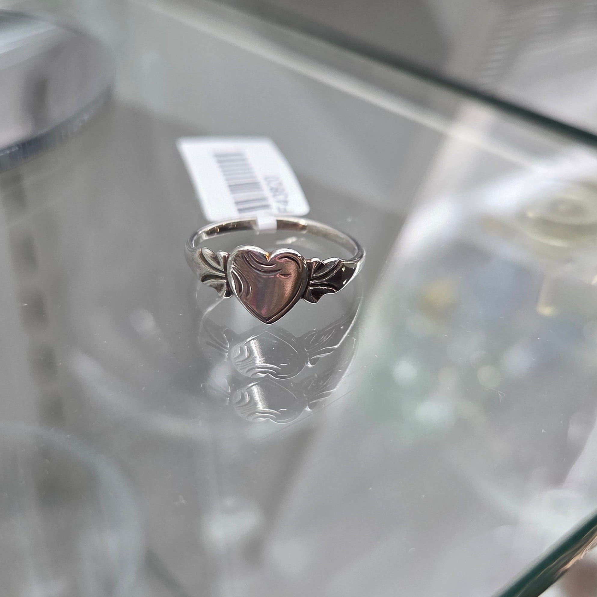 Sterling silver heart signet ring